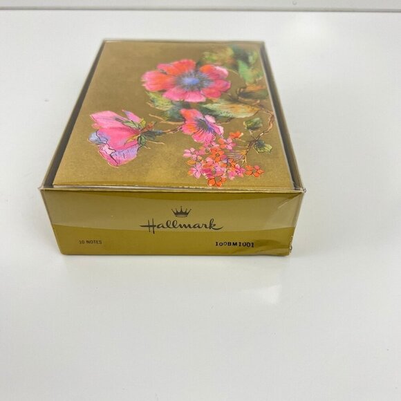 Hallmark Floral Note Card Set With Envelopes  Gold Foil  Vibrant Pink & Green Bo - Picture 2 of 4